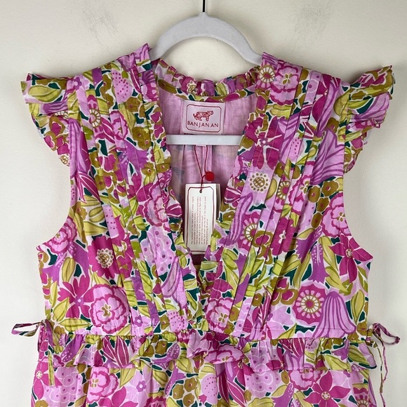 Banjanan | Feminine Cottagecore Floral Tiered Ruffle Chandra Mini Dress | L - Picture 6 of 15